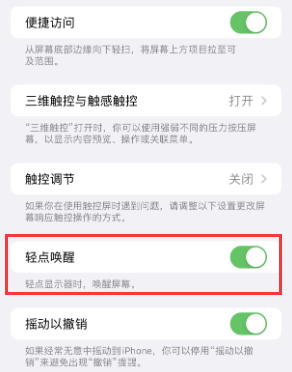 龙南苹果授权维修站分享iPhone轻点无法唤醒怎么办 